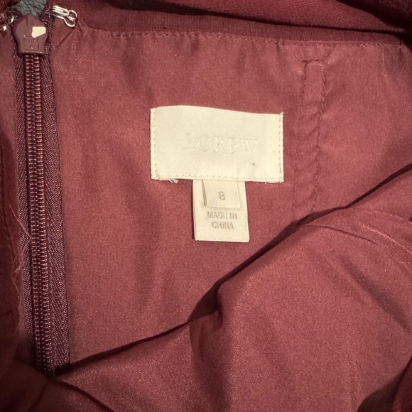 J. Crew Red Ruched Midi Dress V-Neck Sleeveless - Picture 11 of 13